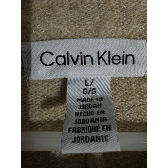 Calvin Klein Beige Cable Knit Oversized Sweater – Women’s Large - Picture 3 of 4